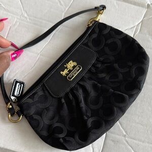 Coach Black Patterned Wristlet